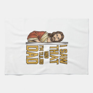 Lustiger Jesus Ich Sah Das Und Ich Erzähle Es Papa Geschirrtuch