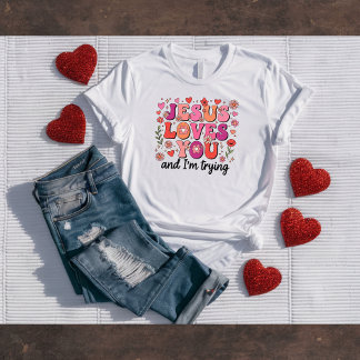 Lustiger Jesus-Liebt-Dich-Christlicher-Shirt T-Shirt