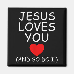 Lustiger Jesus Liebt Dich Und So Tue Ich Es Jesus Magnet