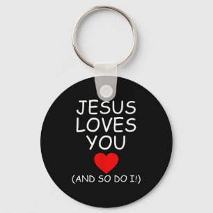 Lustiger Jesus Liebt Dich Und So Tue Ich Es Jesus  Schlüsselanhänger
