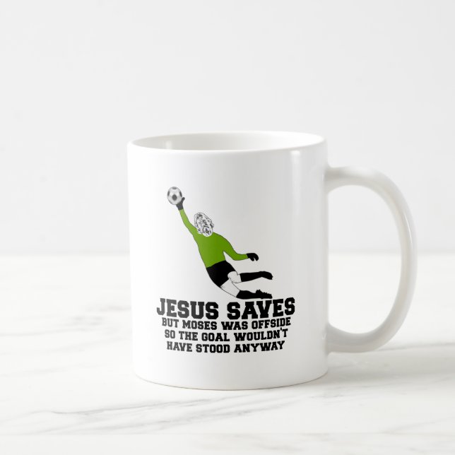 Lustiger Jesus rettet Tasse (Rechts)