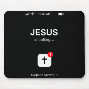 Lustiger Jesus ruft christlichen religiösen Humor Mousepad