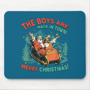 Lustiger Jesus Santa The Boys Are Back In Town Fro Mousepad