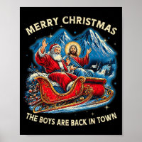 Lustiger Jesus Santa The Boys Are Back In Town Fro