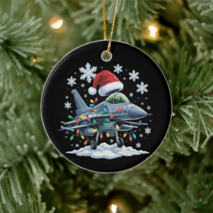 Lustiger Jet-Jäger Militär Weihnachten Feiertag Xm Keramik Ornament