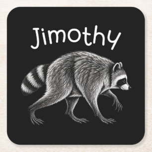 Lustiger Jimothy viraler Meme Waschbär Meme Jimoth Rechteckiger Pappuntersetzer