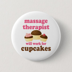 Lustiger Job-Schokoladen-Massage-Therapeut Button