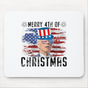 Lustiger Joe Biden Frohe 4. Weihnachten 4. Juli Mousepad