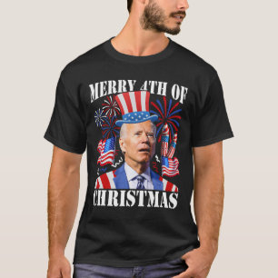 Lustiger Joe Biden Frohe 4. Weihnachten 4. Juli T-Shirt