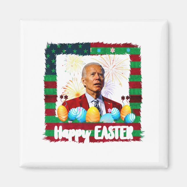 Lustiger Joe Biden Frohe Ostern Verwirrt 4. Juli  Magnet (Vorne)