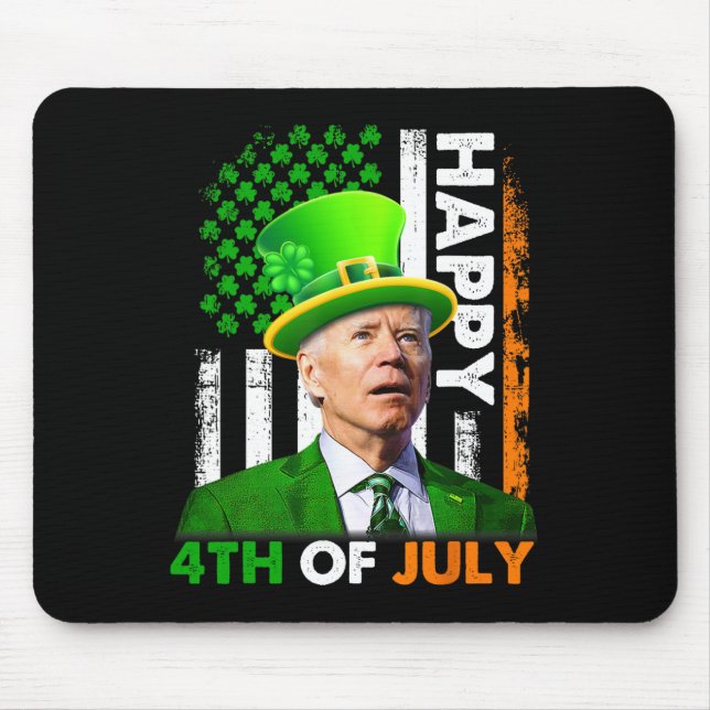 Lustiger Joe Biden St Patricks Day Frohe 4. Juli  Mousepad (Vorne)