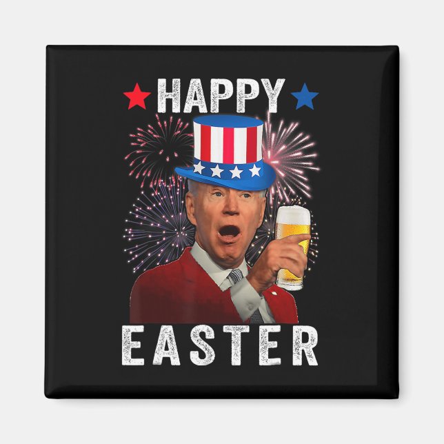 Lustiger Joe Biden verwechselt Frohe Ostern mit 4. Magnet (Vorne)