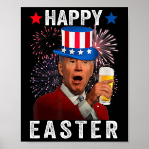 Lustiger Joe Biden verwechselt Frohe Ostern mit 4. Poster