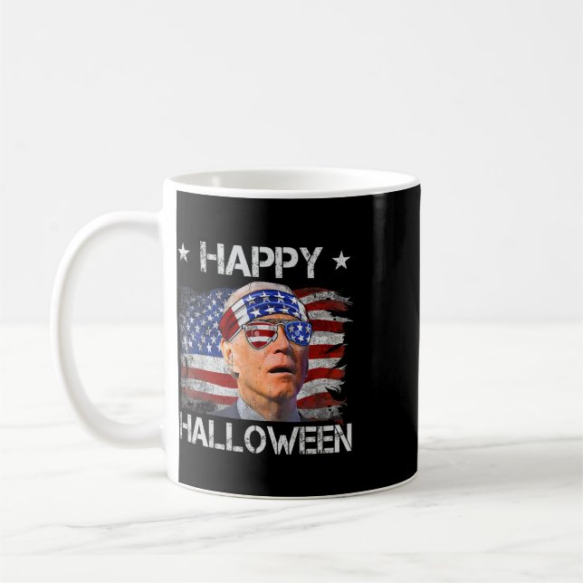 Lustiger Joe Biden Vierter 4. Juli Frohes Hallowee Kaffeetasse (Links)