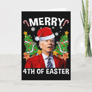 Lustiger Joe Biden Weihnachtsmann Hut Frohe 4. Jul Karte