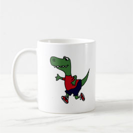 Lustiger Joggen Trex Dinosaurier Kaffeetasse
