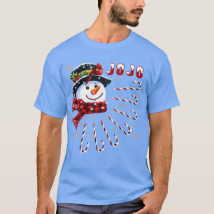 Lustiger Jojo-Weihnachts-Schneemann mit Zuckerstan T-Shirt