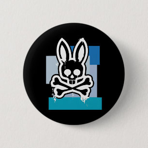 Lustiger Jolly Roger Bunny Schädel Kreuzknochen Os Button