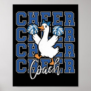 Lustiger Jubel Gans Trainer Blau Kokette Schleife Poster