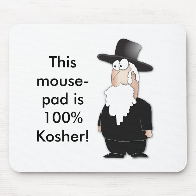 Lustiger jüdischer Rabbiner - cooler Cartoon Mousepad (Vorne)
