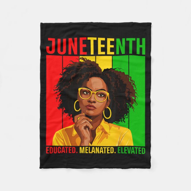 Lustiger Juneteenth Black History Month Afrikaner Fleecedecke (Vorderseite)