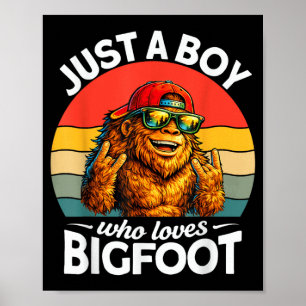 Lustiger Junge, der Bigfoot Männer Kids Sasquatch  Poster