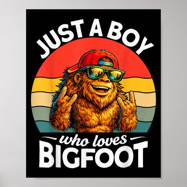 Lustiger Junge, der Bigfoot Männer Kids Sasquatch  Poster (Vorne)