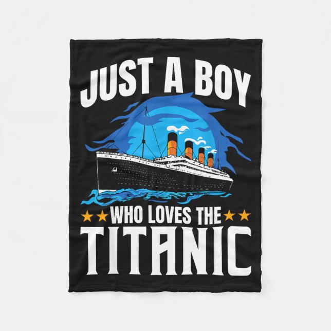 Lustiger Junge liebt Titanic Fleecedecke (Vorderseite)