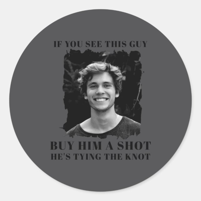 Lustiger Junggesellenabschied Männer  Runder Aufkleber (Vorderseite)