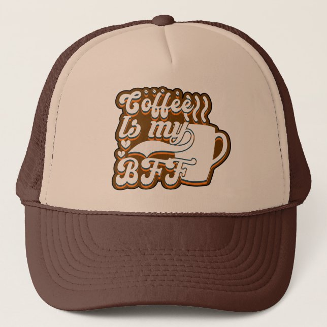 Lustiger Kaffee bester Freund Wortkunst Truckerkappe (Vorderseite)