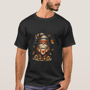 Lustiger Kaffee-Gnom-Vater mit Monarchfalter für T-Shirt