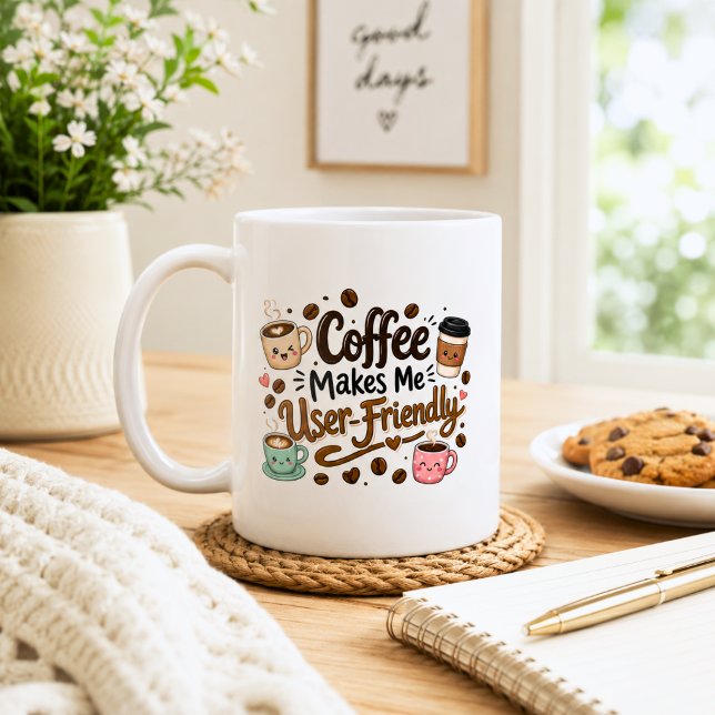 Lustiger Kaffee macht mich benutzerfreundlich  Kaffeetasse (Von Creator hochgeladen)
