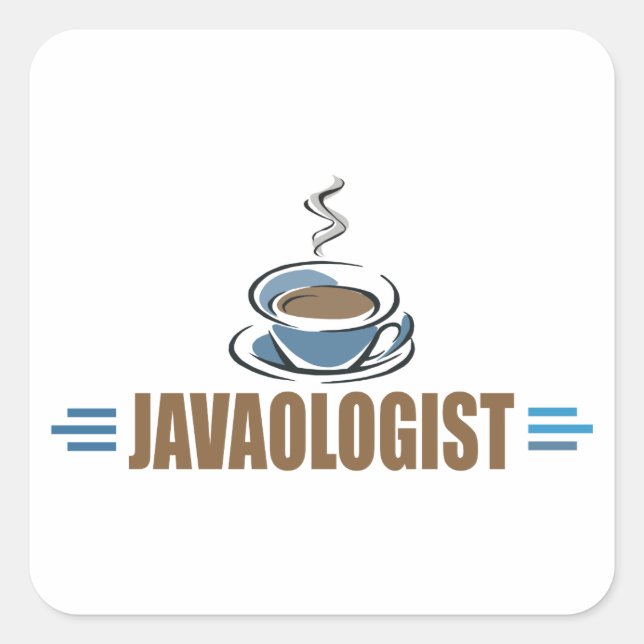 Lustiger Kaffee Quadratischer Aufkleber (Vorderseite)