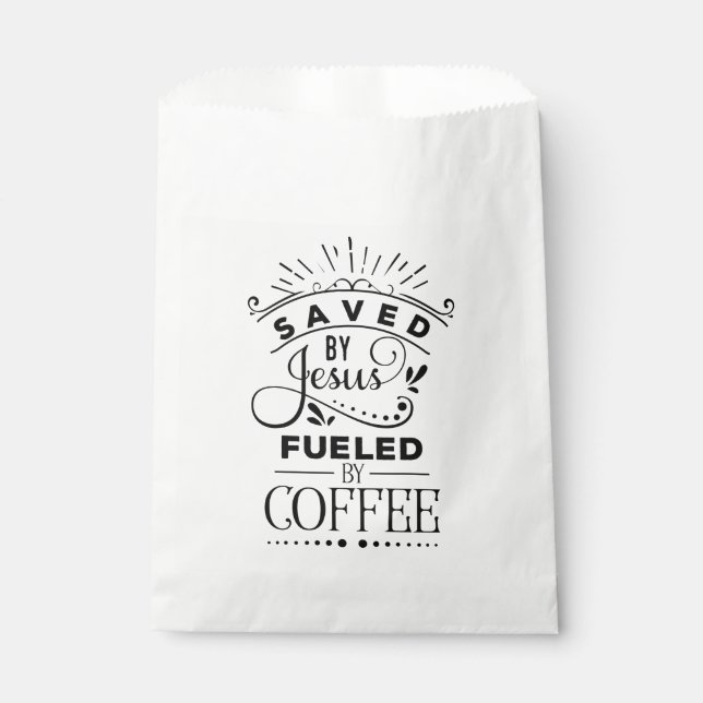 Lustiger Kaffee Süß Christlich Gerettet Jesus Koff Geschenktütchen (Vorderseite)