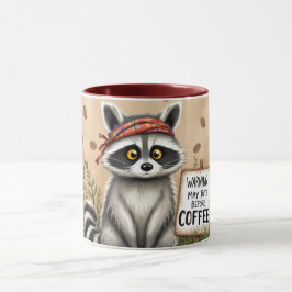 Lustiger Kaffeebecher mit Waschbär und Aufschrift Tasse