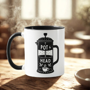 Lustiger Kaffeekannen-Kopf Kaffee  Tasse