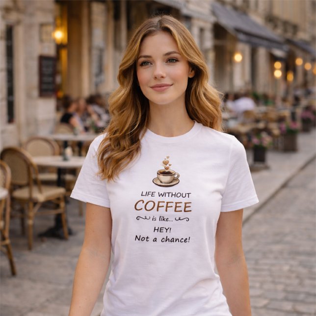 Lustiger Kaffeeliebhaber - Leben Ohne Kaffee T-Shi T-Shirt (Funny Coffee T-Shirt)