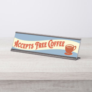 Lustiger Kaffeetisch-Schild Bürohumor Schreibtischnamensplakette