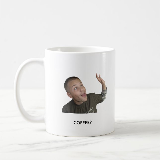 Lustiger Kaffeewitz-Tasse – „Kaffee? Kommt!“ Kaffeetasse (Links)