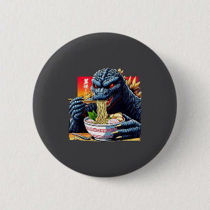 Lustiger Kaiju, der Ramen isst, japanischer Monste Button