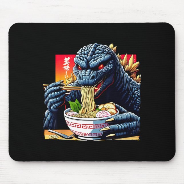 Lustiger Kaiju, der Ramen isst, japanischer Monste Mousepad (Vorne)