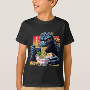 Lustiger Kaiju, der Ramen isst, japanischer Monste T-Shirt