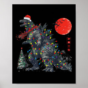 Lustiger Kaiju Weihnachtsmann Weihnachtsmonster Xm Poster