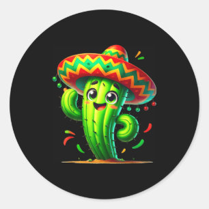 Lustiger Kaktus Cinco De Mayo Jungen Kleinkinder M Runder Aufkleber