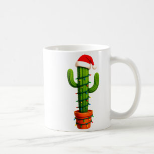 Lustiger Kaktus Weihnachtsmann Hut Weihnachtsbaum Kaffeetasse