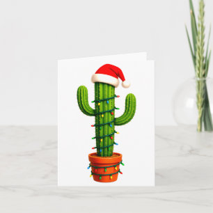 Lustiger Kaktus Weihnachtsmann Hut Weihnachtsbaum Karte