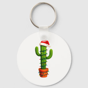 Lustiger Kaktus Weihnachtsmann Hut Weihnachtsbaum Schlüsselanhänger