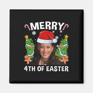 Lustiger Kamala Harris Weihnachten Santa Hut Frohe Magnet