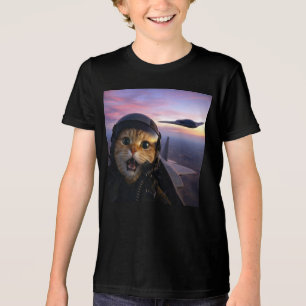Lustiger Kampfjetpilot Katze , Vintage Katzenkrieg Tri-Blend Shirt