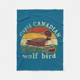 Lustiger kanadischer Wolf Lustiger Loon-Vogel Loon Fleecedecke